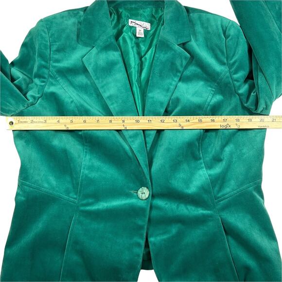 Kim Rogers Women's Long Sleeve Soft Green Corduroy Blazer Top Jacket Size 10P - Picture 8 of 12